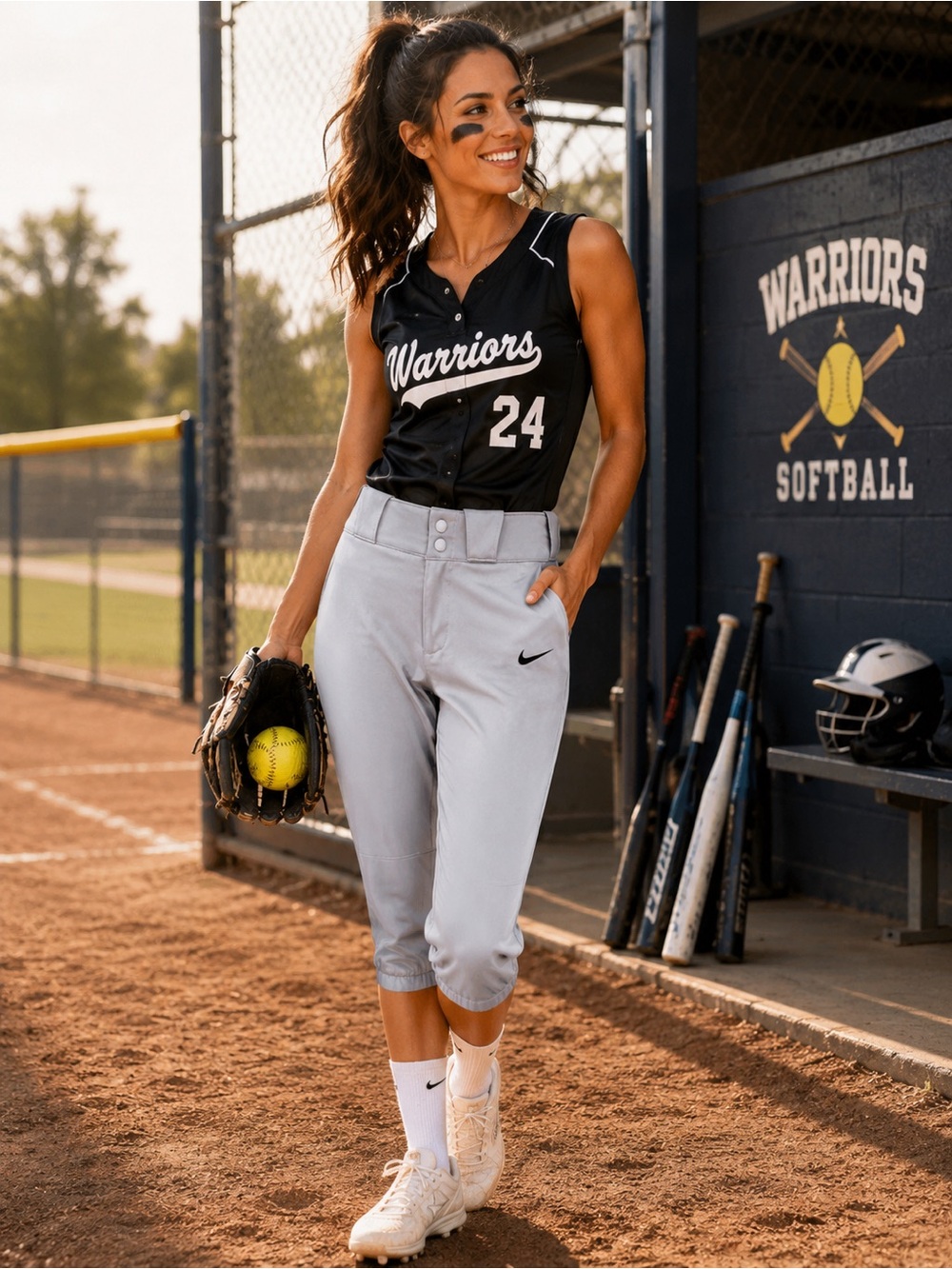 Nike Dri-FIT Softball Pants Gray Women’s Medium NWT Athletic Cropped